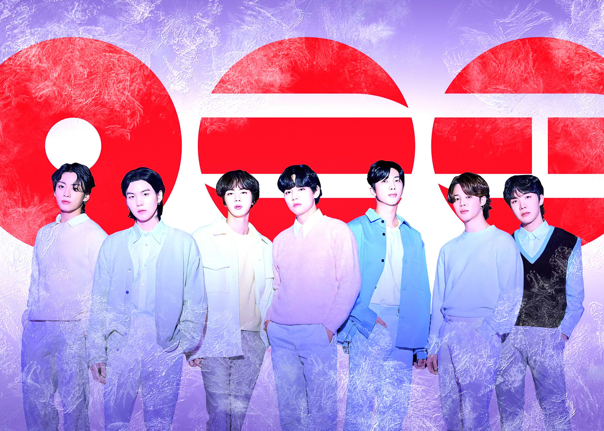 BTS members in pastel outfits' Poster, picture, metal print, paint