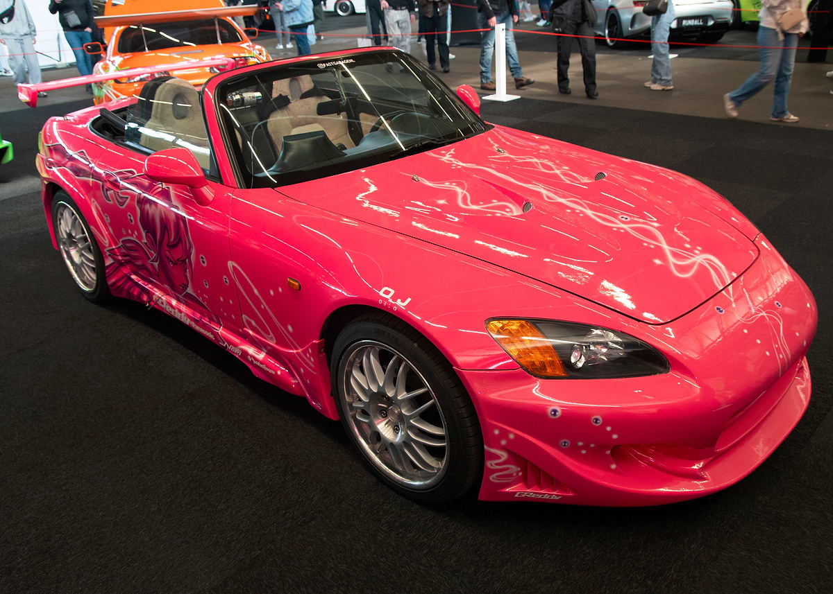 Pink Honda S2000 with Anime Decals' Poster, picture, metal print