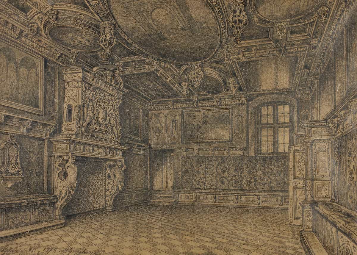 'Ornate Interior of a Grand Hall' Poster, picture, metal print, paint ...