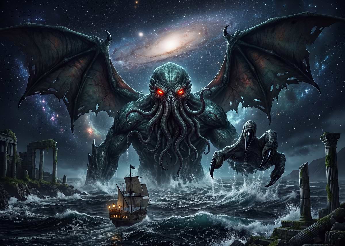 Cthulhu Rises from the Cosmic Ocean' Poster, picture, metal print
