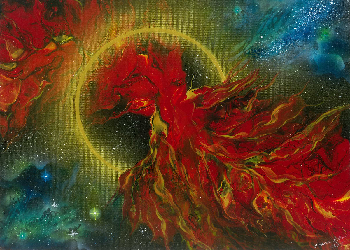 Abstract Phoenix Rising in Space Poster, Picture & Metal Print ...
