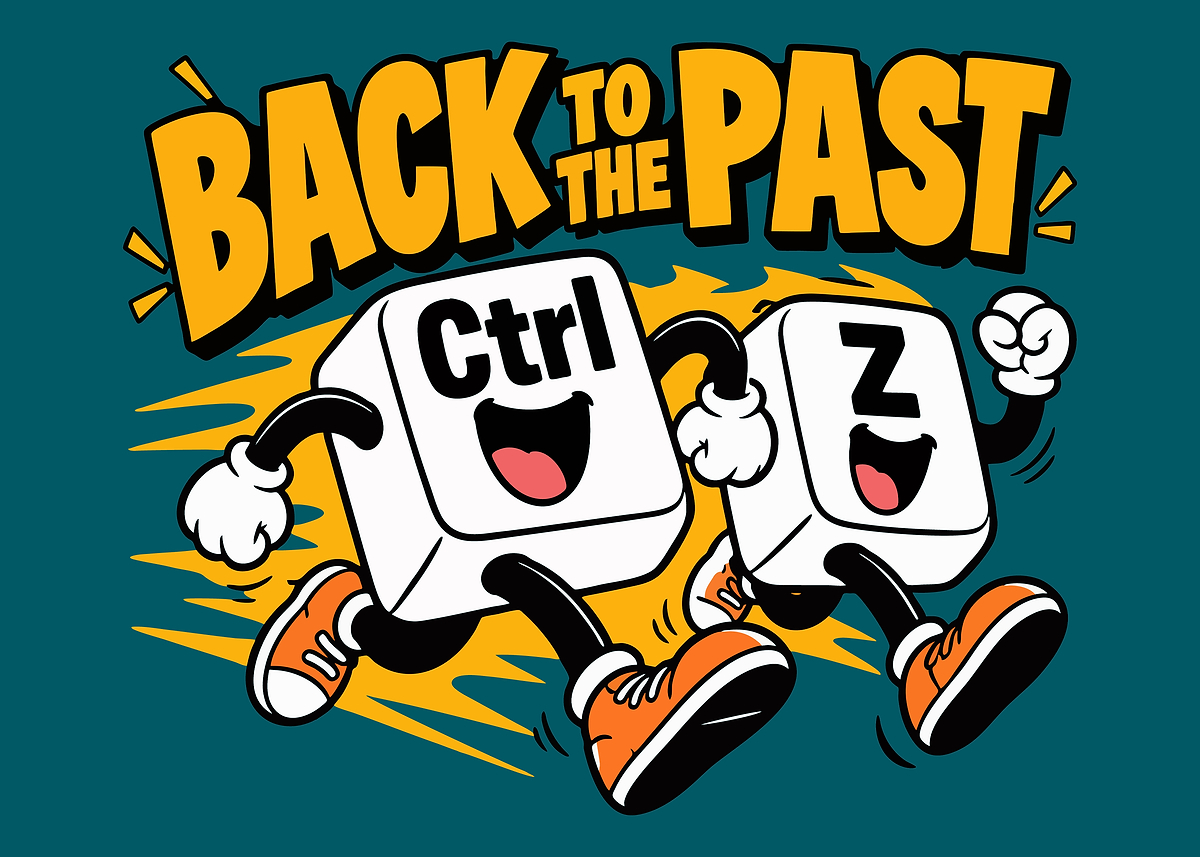 Ctrl+Z Back to the Past Poster, Picture & Metal Print – Computer Humor ...