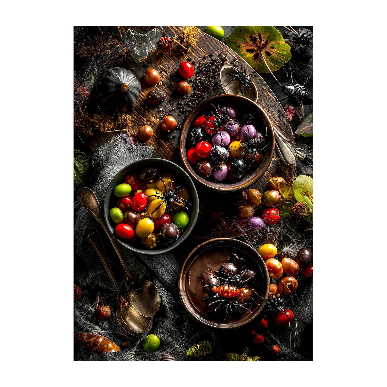 Halloween Candy Bowls With Spiders