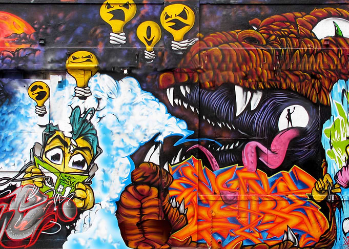 'Dragon's Lair' Graffiti wall, New York City