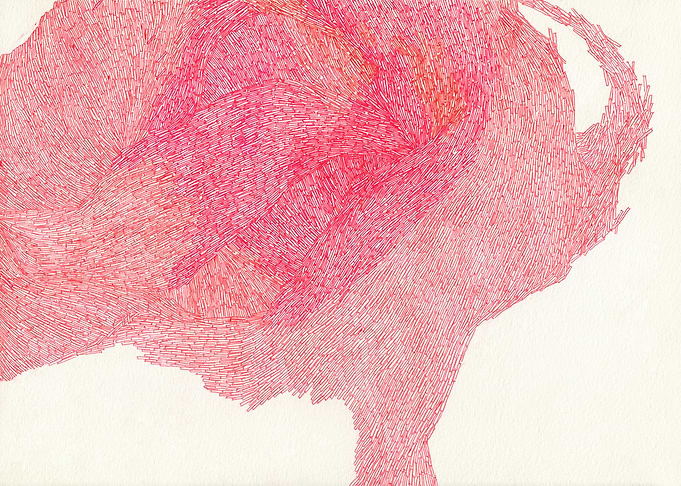 'Storm' Red ball-point pen. 2012.
