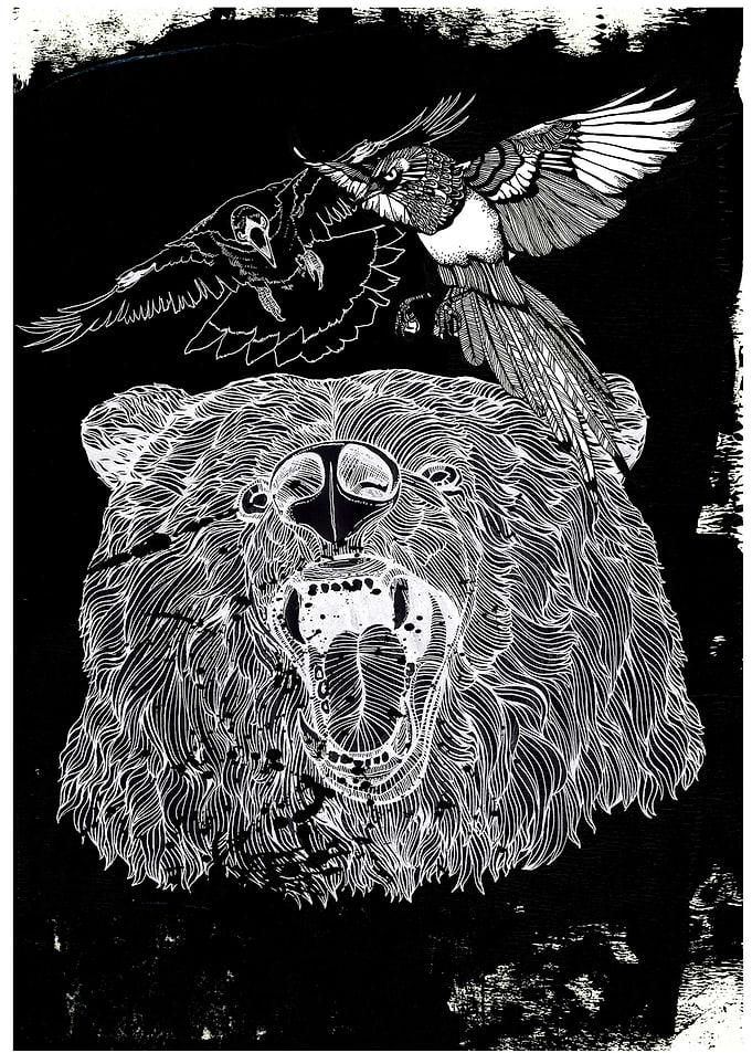 illustration by pen, ink and digital editing.