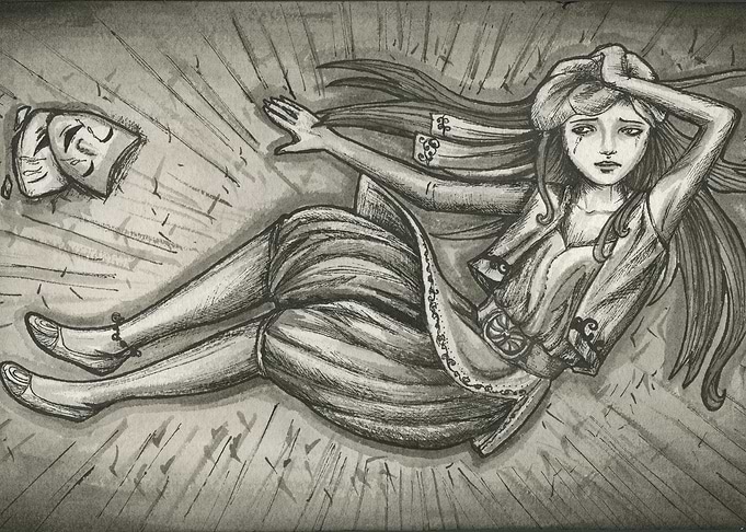 Ink- This illustration depicted a poem that describes a ...