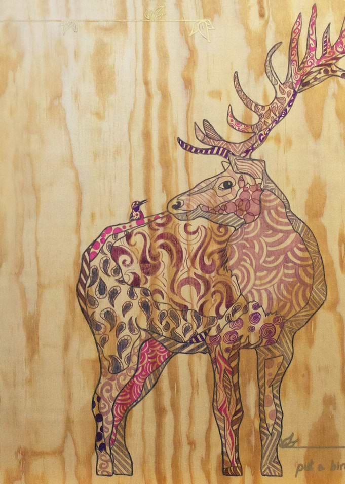 Elk and Bird