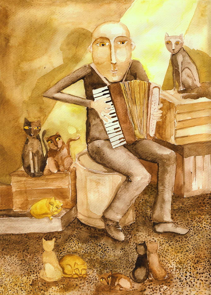 'Cat's music'. Life has many colors, this w ...