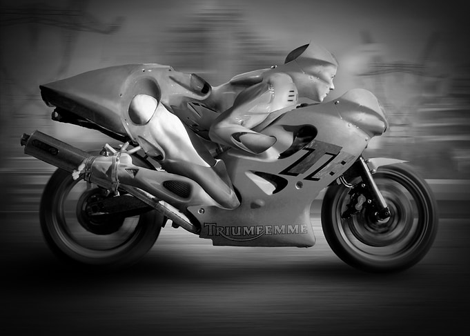 Beauty of the feminine form and street machine forms.