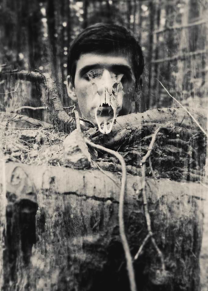 ' no humans left ' film double exposure in camera