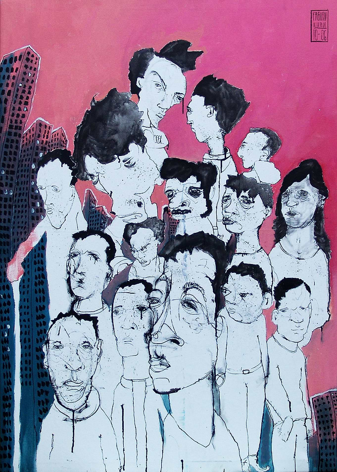 Everyones fault but mine. Painting by Fabian Delaflor.