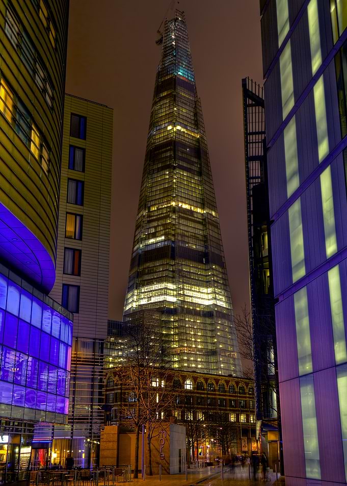 A night image of The Shard of Glass, also referred to a ...