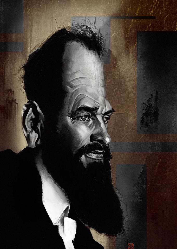 A caricature of the great painter Gustav Klimt