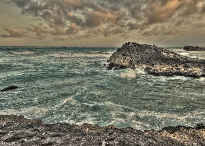 Caribbean sea at Tulum Mexico