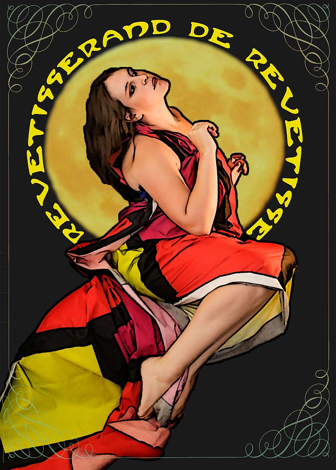Illustrated in the Art Deco style. Translated it means ...