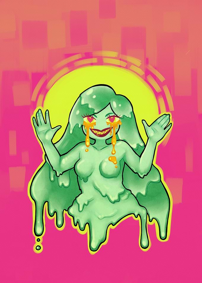 A happy, bright slimelady!