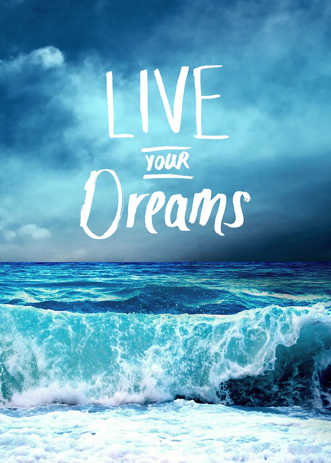 Beautiful and inspiring ocean view with a quote to remi ...