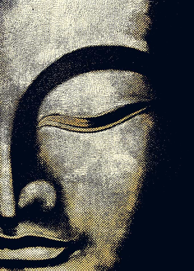buddha face photo with tex