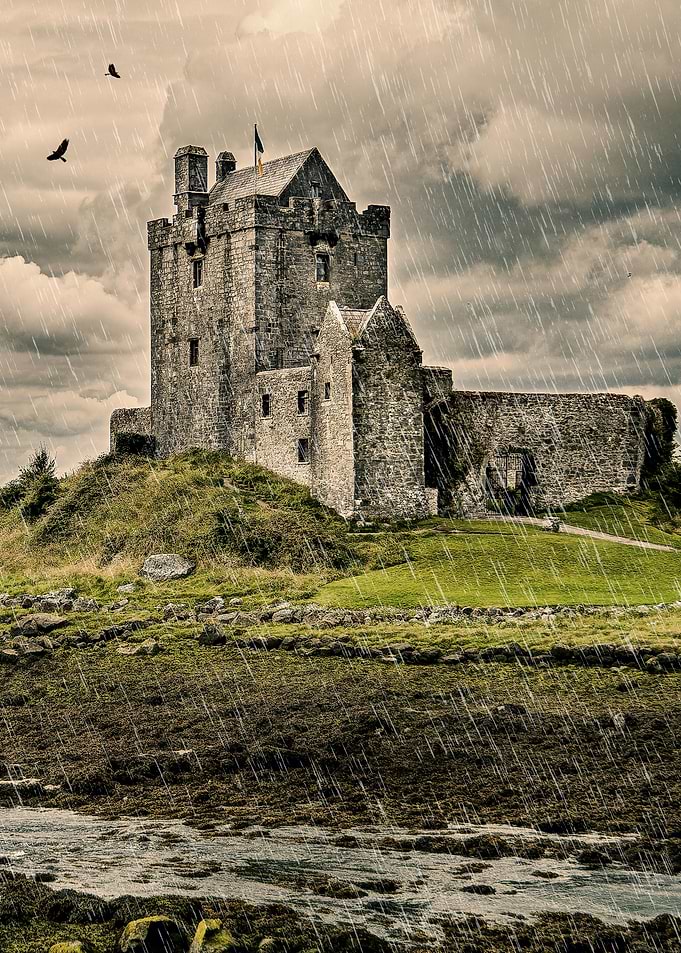 My photography in front of an Irish castle.