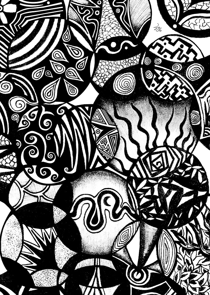 'Circles and Life' abstract nature illustration pattern ...