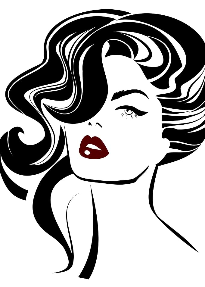 Retro woman face