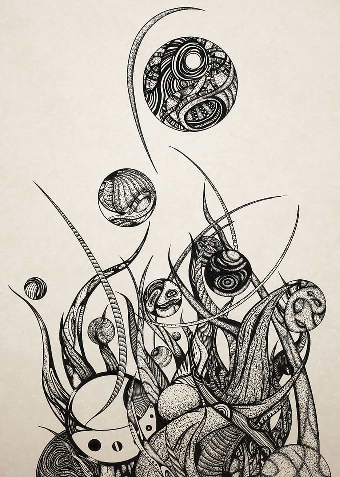 Title: 'Bothria' Float above the confusion. -Hand draw ...