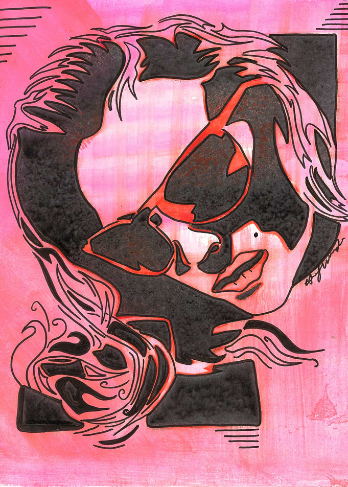 Alicia is a meeting of spray paint, watercolor, and ink ...