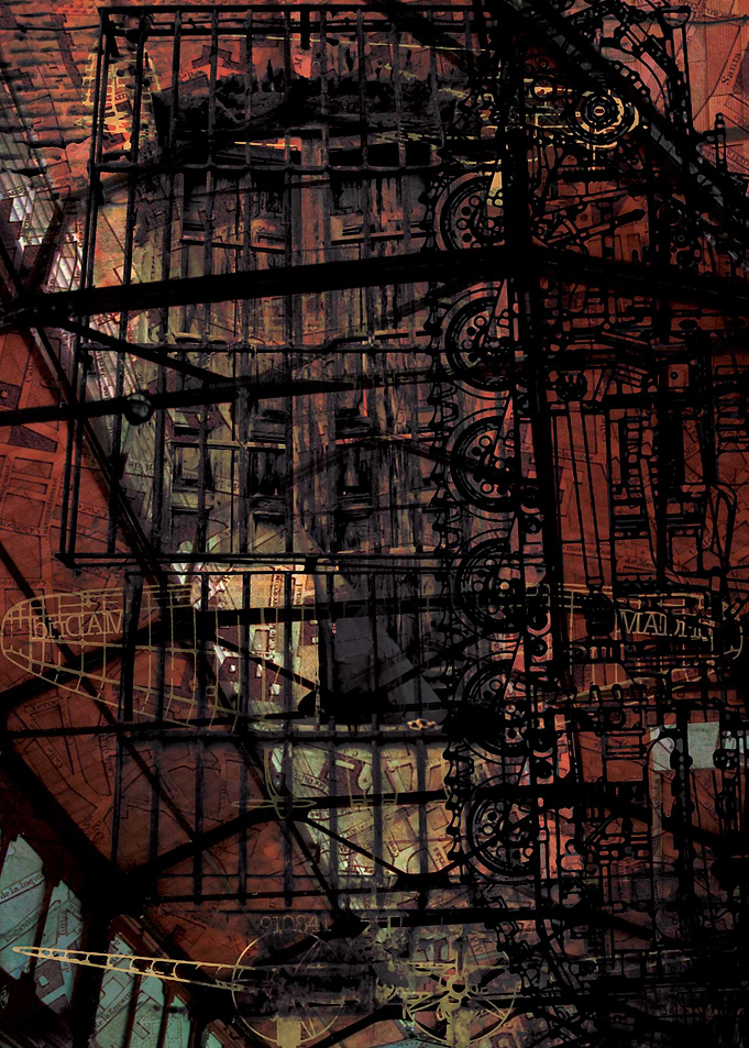 This digital collage is inspired by the markets of Madr ...