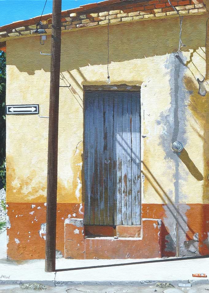Acrylic painting of a door in Mascota, Jalisco, Mexico. ...