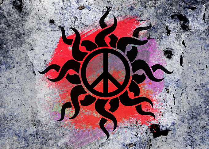 Peace Sign with Paint and Grunge background. I hope you ...