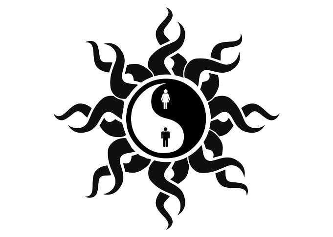 Yin Yang Man Woman Tribal Tattoo Artwork. I hope you li ...
