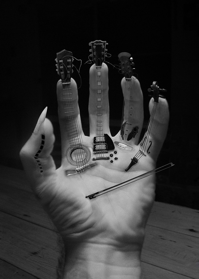 Some of my collection. A one man band in the hand.
