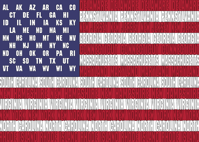 The Stars and Stripes flag of the USA. The 'stars' rep ...