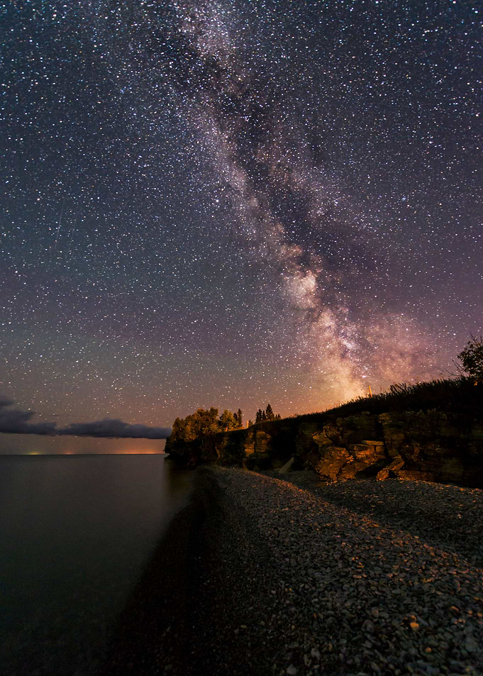 Milky way rising over Hecla island in Manitoba