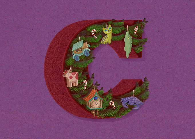 This is my Christmas design for this year - a carved le ...