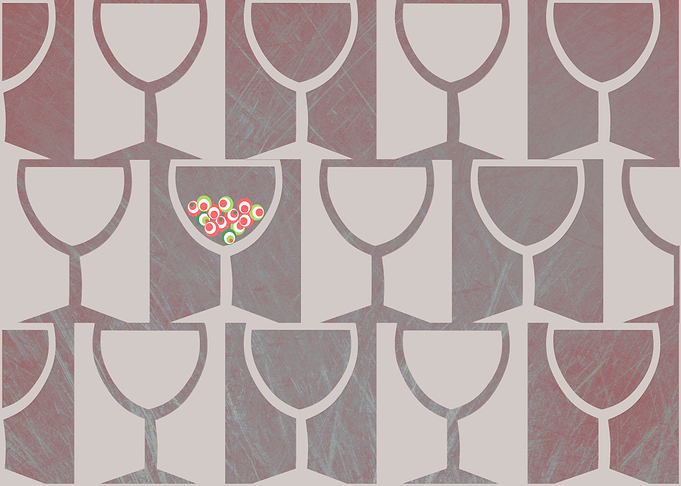 drinking glasses with olives