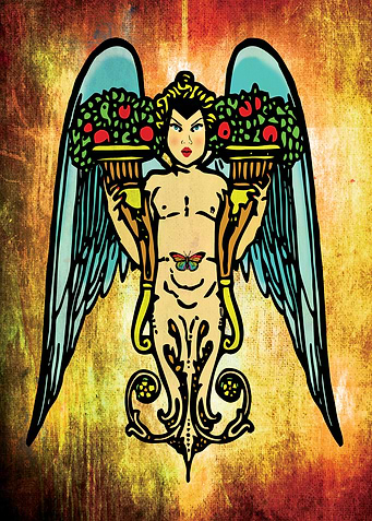 Androgynous - The butterfly is painted with the colors ...