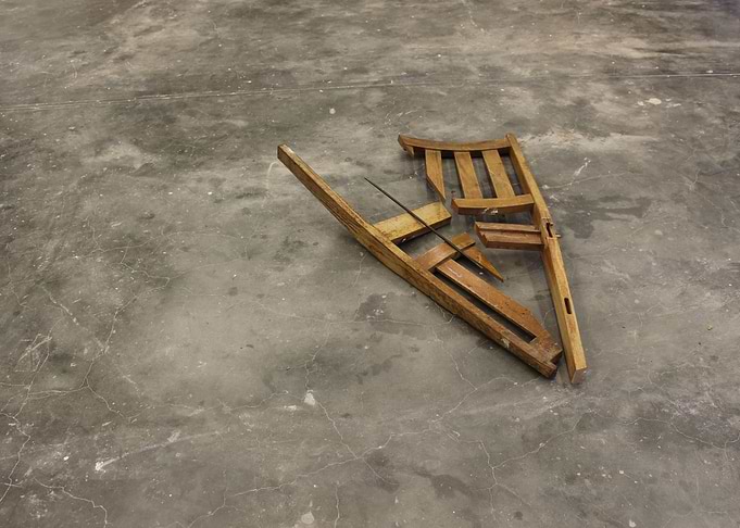 Bare wood and metal 70 x 90 x 10 cm 2013