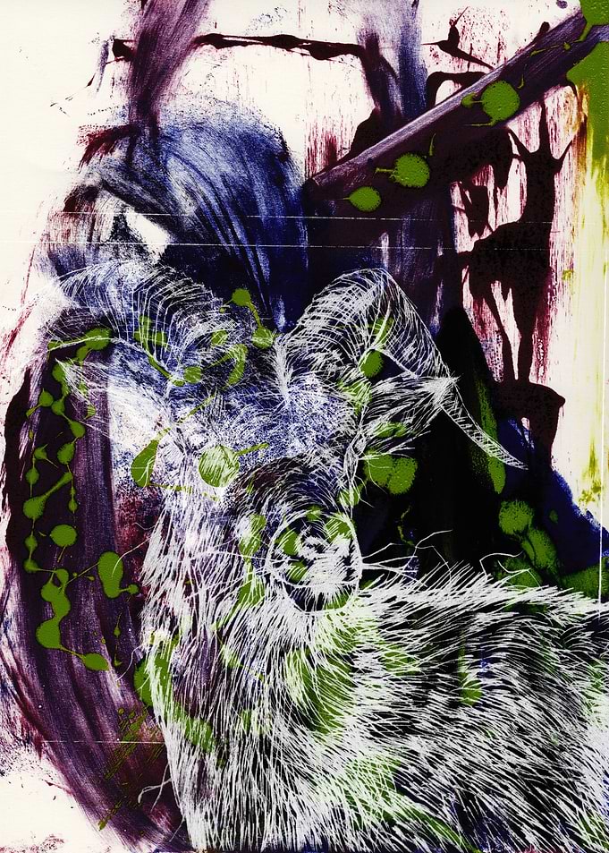 Title: Acid Sheep (Dec. 2013) // Process: Monoprint, ...
