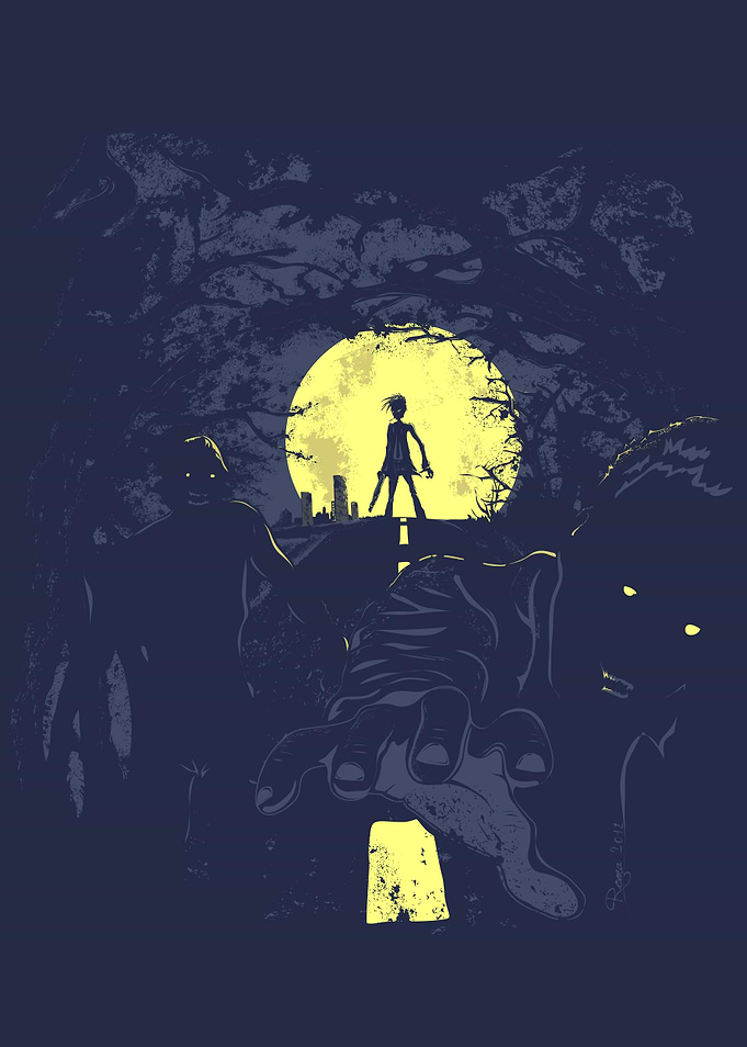 The Last Living Man, vector illustration
