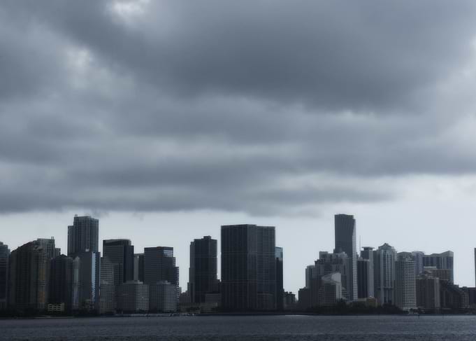 Downtown Miami on a stormy day