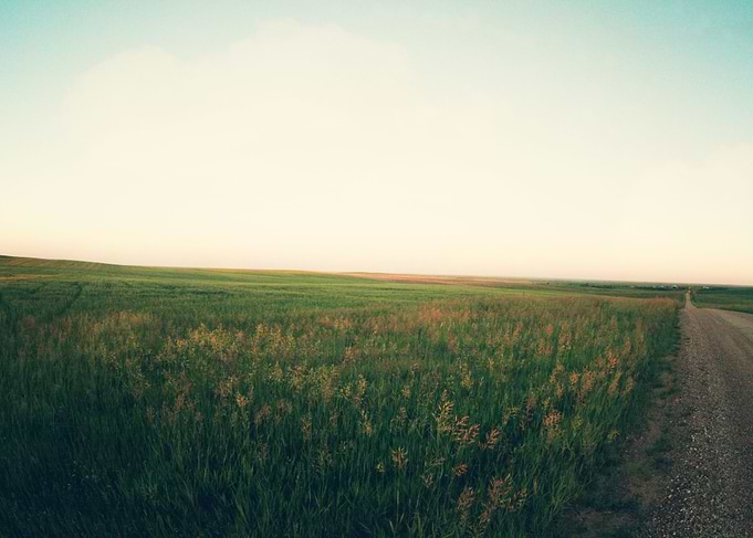 'Country Roads' Rural Road in the prairies of South Dak ...