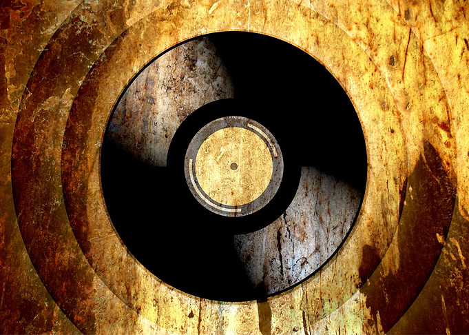 Vinyl Record with Grunge Rusty Texture - Vintage Oldies ...