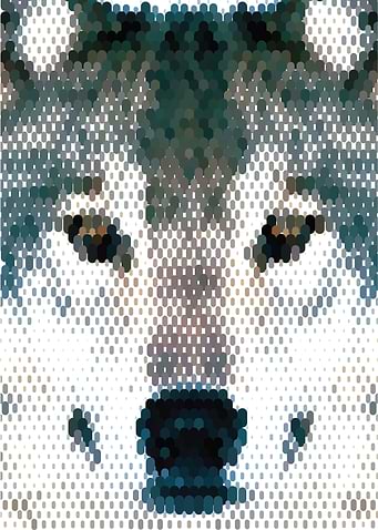 Wolf Portrait Mosaic - Vector Art