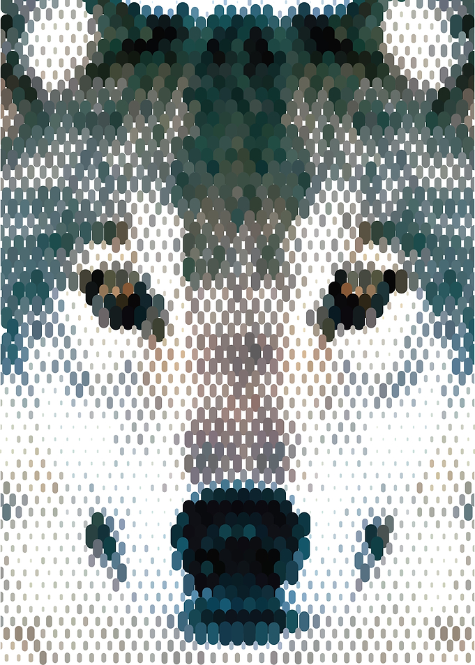 Wolf Portrait Mosaic - Vector Art