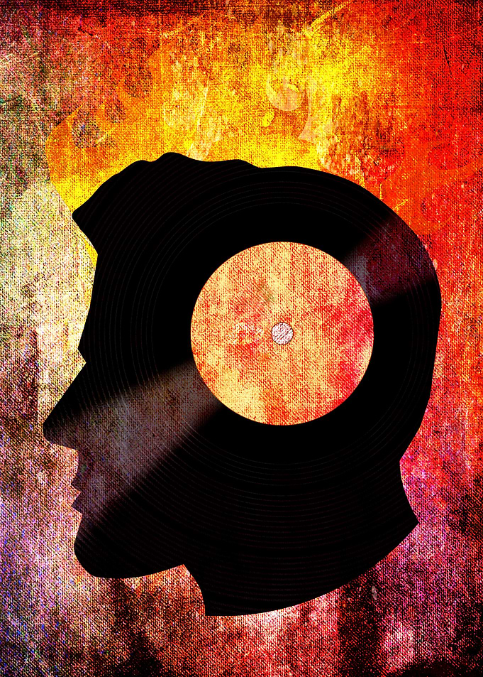 Burning with a Vinyl Record - Retro, Grunge textures, C ...