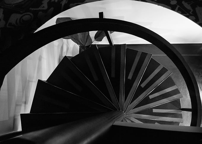 A fibonacci starway an urban snail shell a spiral... yo ...