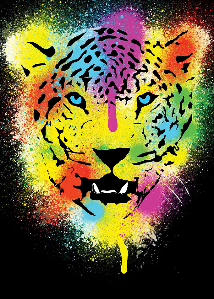 PoP Tiger with paint splatters and drips - I have lots ...