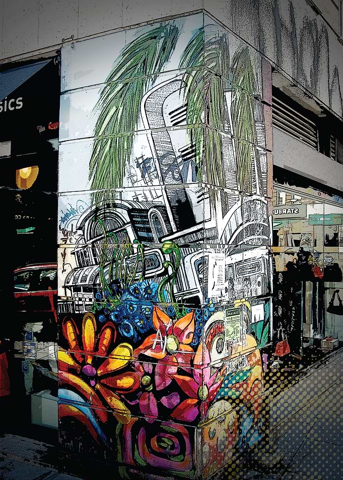 Corner Wall Art Graffiti